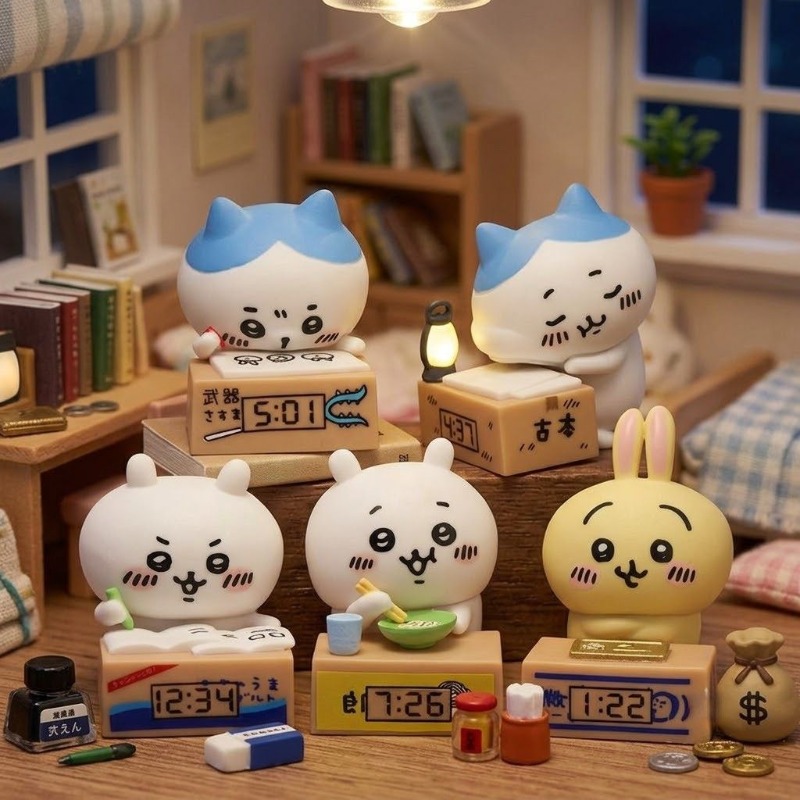 Interior Design Mockup - Hachiware Usagi 만화 알람 시계 인형