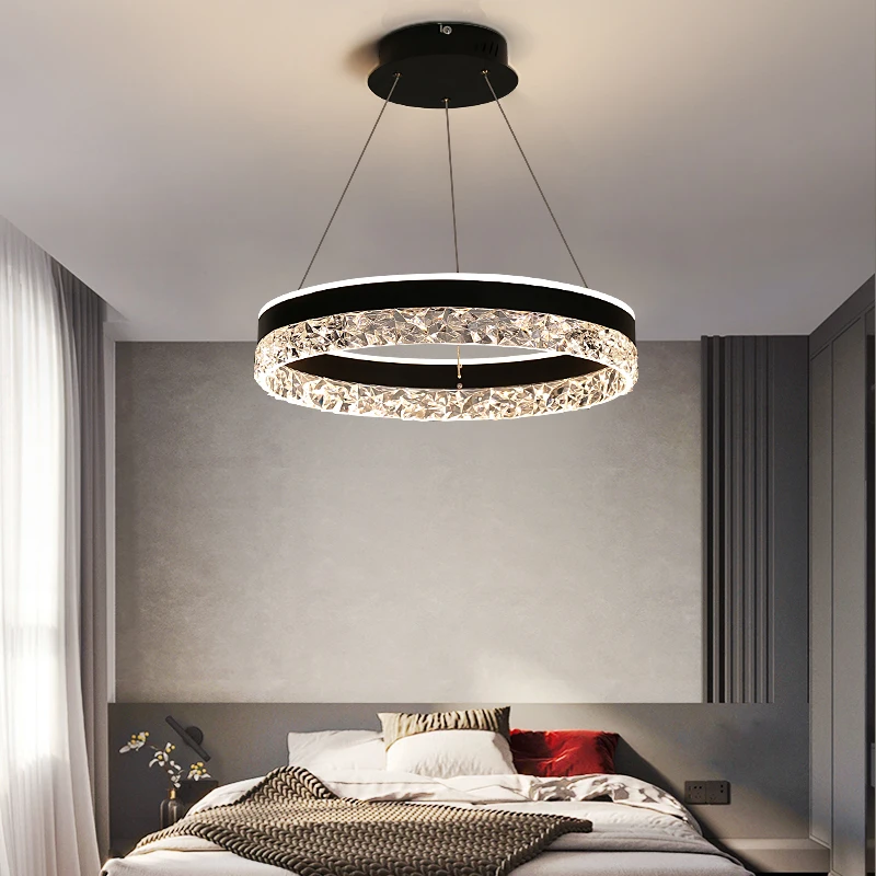 Interior Design Living Room And Kitchen - 현대적인 럭셔리 크리스탈 LED 펜던트 조명