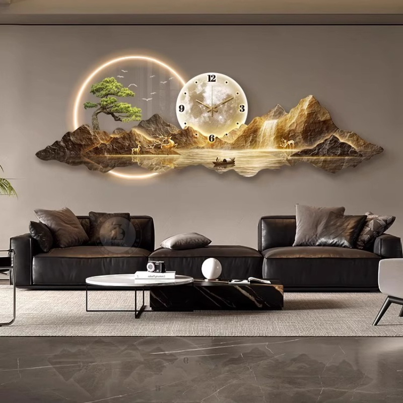 고급스러운 조명 벽시계, 거실 욕실 무소음 디자인 인테 - Interior Design Living Room And Kitchen 리뷰 및 가격