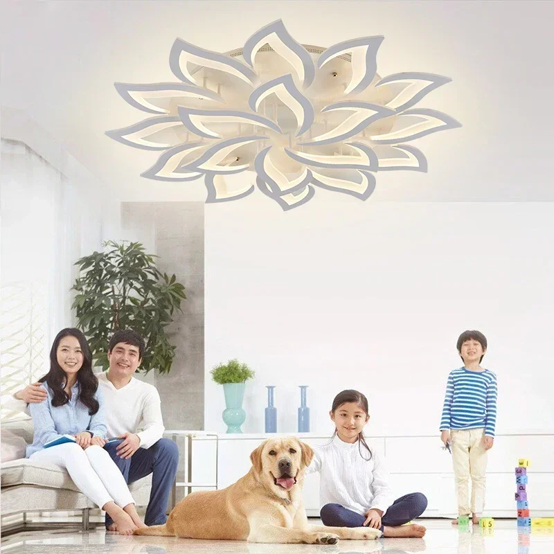디자이너 LED 꽃잎 샹들리에, 거실 침실 주방 모던  - Interior Design Living Room And Kitchen 리뷰 및 가격