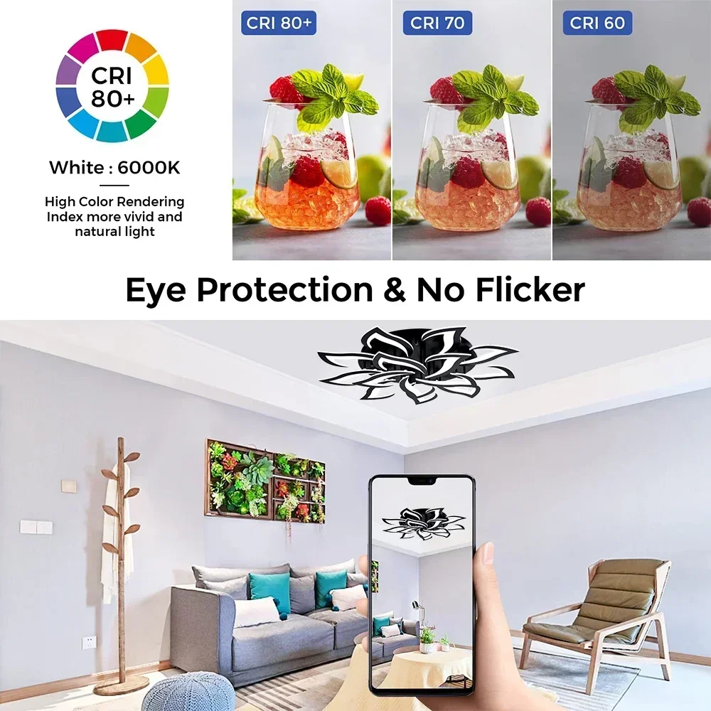 디자이너 LED 꽃잎 샹들리에, 거실 침실 주방 모던  - Interior Design Living Room And Kitchen 리뷰 및 가격